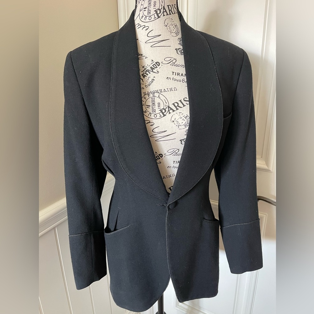 Richard Tyler Black Wool Blazer